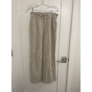 Express‎ Tan Linen Pants Flowy Relaxed Buisness Casual Holidays Preppy Classic
